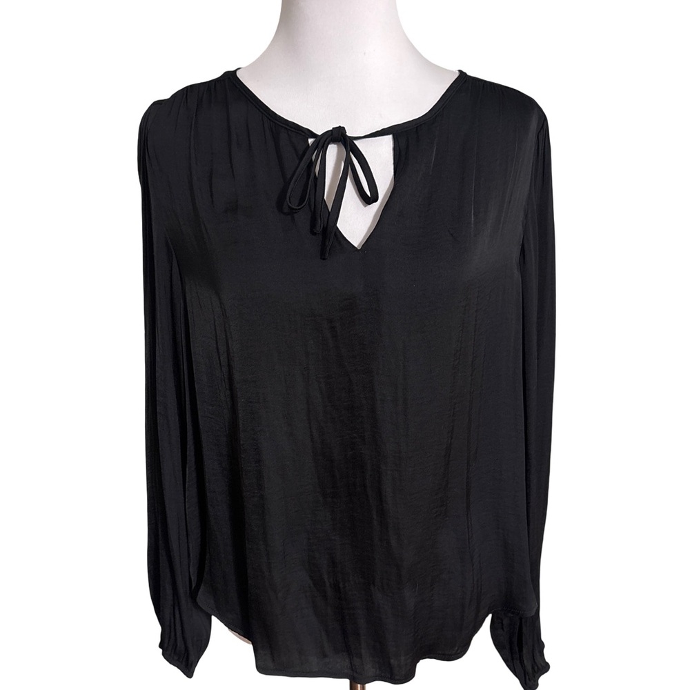 Banana Republic Black Tie Front Blouse